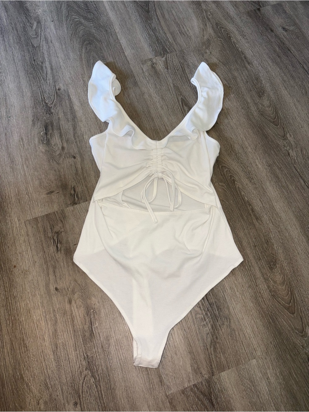Le Lis | White Cinched Drawstring Bodysuit